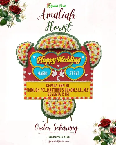 Karangan Papan Bunga Pernikahan di Sukabungah